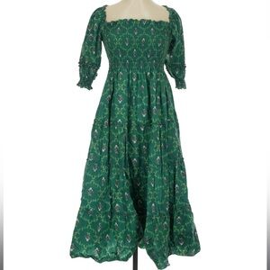 Hill House Home Midi Green Floral Dress